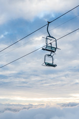 Chairlifts at El Colorado, a ski resort in Chile