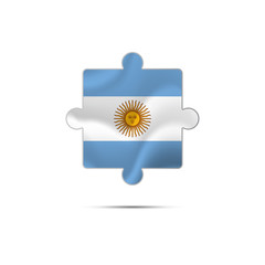 Isolated piece of puzzle with the Argentina flag. Vector illustration.