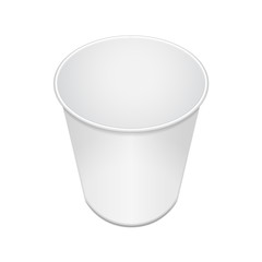Blank Open Food Cup Container For Fast Food, Dessert, Ice Cream, Yogurt Or Snack. Vector Illustration, Mock Up Template