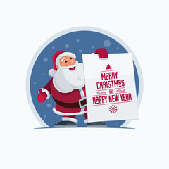 Santa Claus Holding Banner