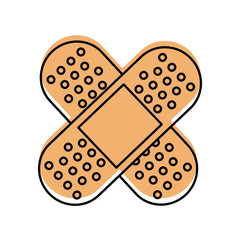 first aid band plaster medical of cross type icon vector illustration
