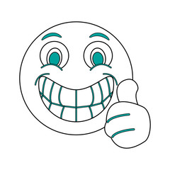 Funny cartoon face icon Emoticon caricature and character theme Isolated design Vector illustration