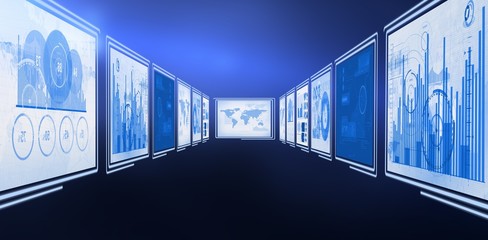 Digital image of business graphs and charts