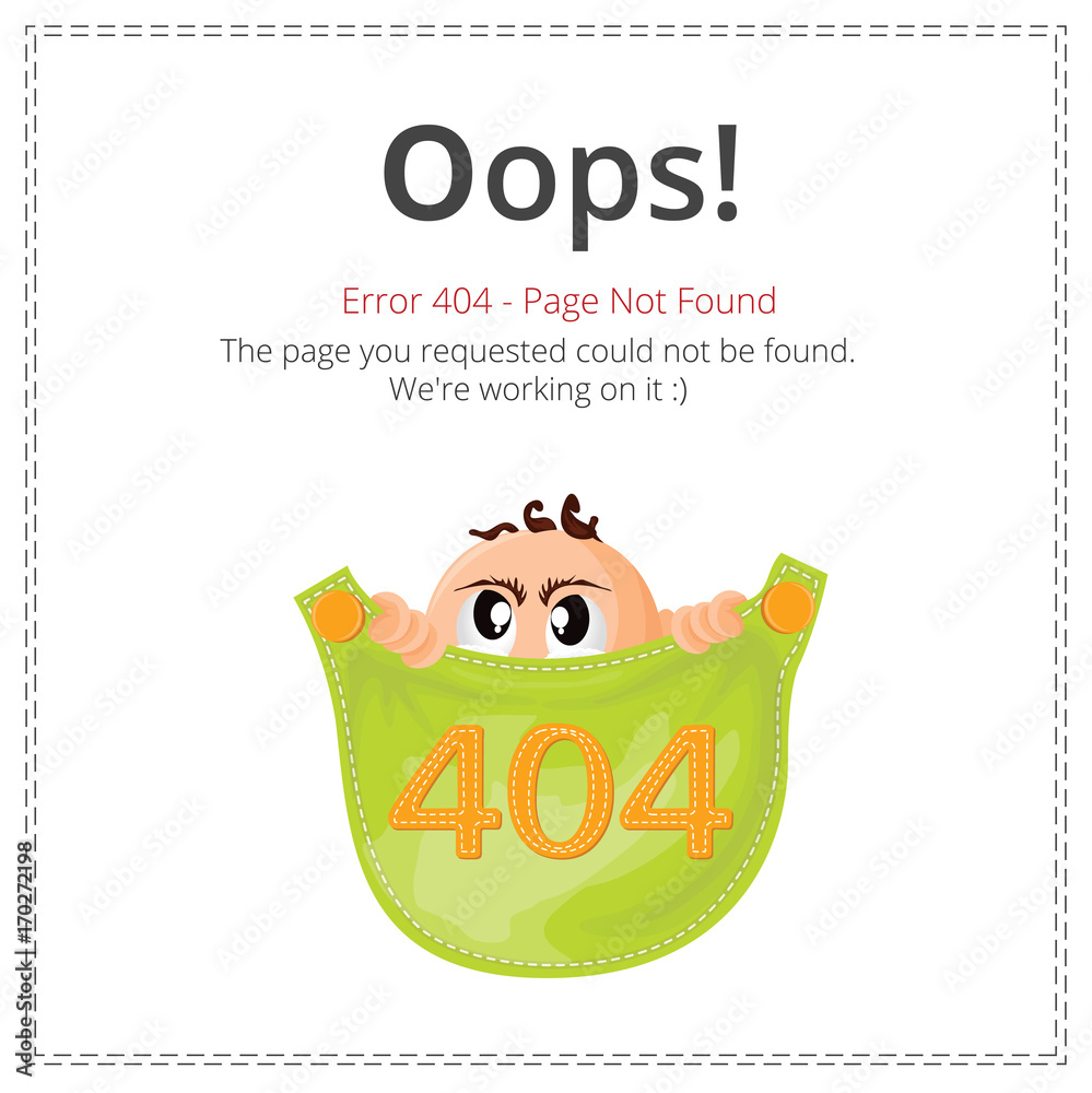 Poster error 404 page layout vector design. website 404 page creative concept. the page you requested could