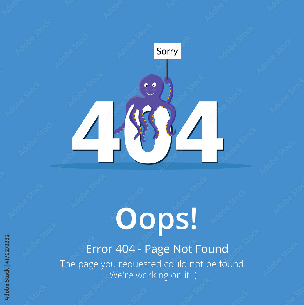 Poster Error 404 page layout vector design. Website 404 page creative concept. The page you requested could not be found. Oops 404 error page.