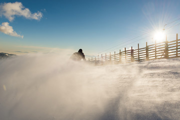Obraz premium A Snowboarder at El Colorado, a ski resort in Chile