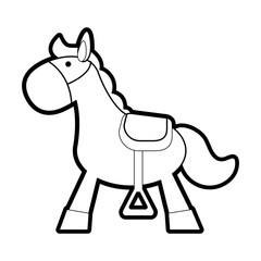 Horse of toy childhood and play theme Isolated design Vector illustration