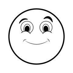 Funny cartoon face icon Emoticon caricature and character theme Isolated design Vector illustration