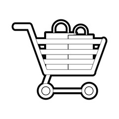 Cart of shopping commerce and market theme Isolated design Vector illustration