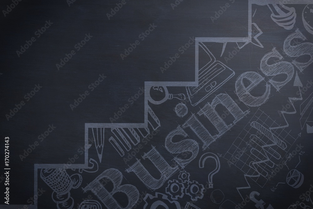 Poster composite image of graphic image of business text with graph