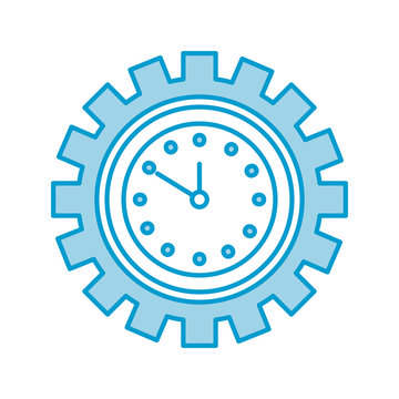 clock inside gear business time work concept vector illustration