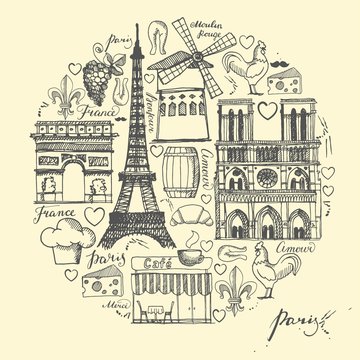 The sketch about France and Paris