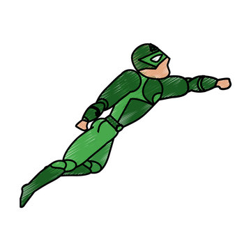 Superhero character cartoon icon vector illustration graphic design