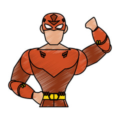 Superhero character cartoon icon vector illustration graphic design