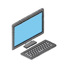 Fototapeta premium Desk computer technology icon vector illustration graphic design