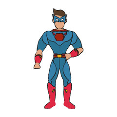 Superhero character cartoon icon vector illustration graphic design