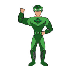 Superhero character cartoon icon vector illustration graphic design