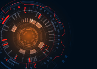 Abstract geometric technology shape of glowing light concept background, vector illustration