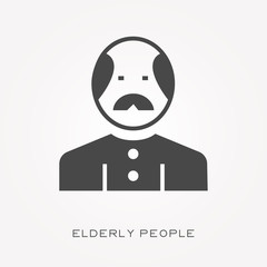 Silhouette icon elderly people