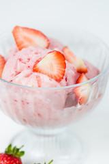 Homemade Vegan Banana and Strawberry Nice Cream