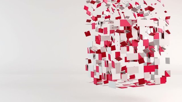 3d cube polygon transformation, geometric abstract background