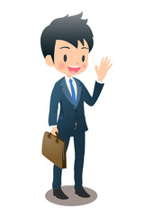 通勤中のスーツ姿の若い男性ビジネスマン