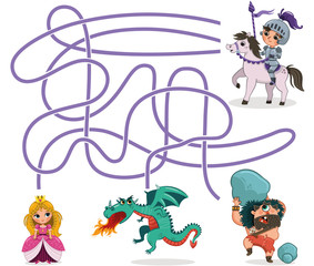 Cartoon Characters of Maze Game