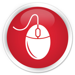 Mouse icon premium red round button