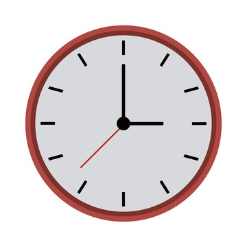 round wall clock icon image vector illustration design 