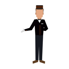 bellman avatar hotel related icon image vector illustration design 