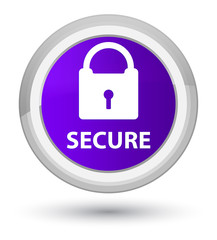 Secure (padlock icon) prime purple round button