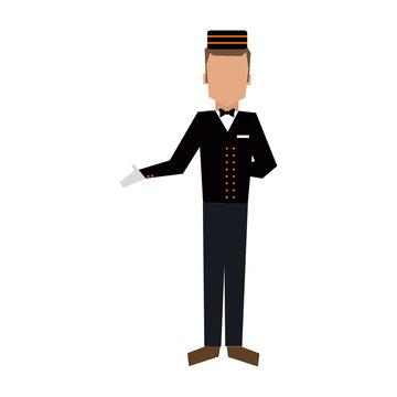 bellman avatar hotel related icon image vector illustration design 