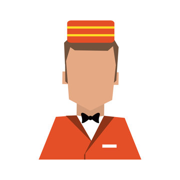 bellman avatar portrait  hotel related icon image vector illustration design 