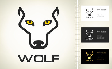 Fototapeta premium Wolf Head silhouette. Wolf logo vector.