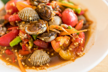 Spicy cockle papaya salad, Thailand