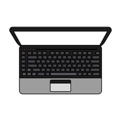 laptop computer topview  icon image vector illustration design 
