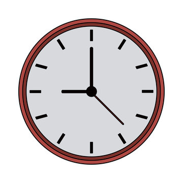round wall clock icon image vector illustration design 