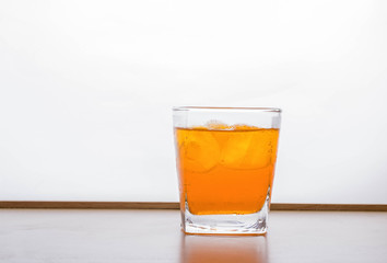 orange juice on white background