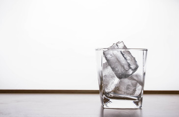 ice glass on  white background