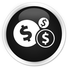 Finances dollar sign icon premium black round button