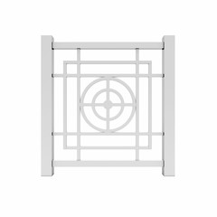 White metal design railing