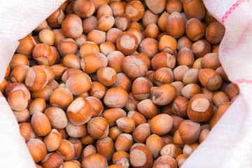 Bag of hazelnuts