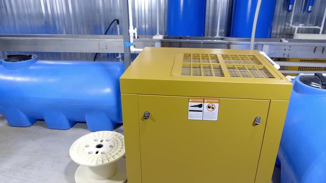 Part of the electric generator on production. The cooling generator element.