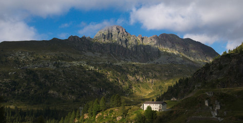 Fototapeta na wymiar Pizzo del becco peak on the Bergamo Alps, northern Italy.