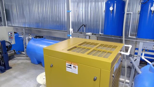 Part of the electric generator on production. The cooling generator element.