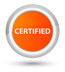 Certified prime orange round button