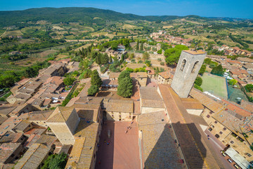 dizzy top view Tuscany San Gimignano