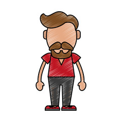Hipster cute cartoon icon vector illustration graphic design