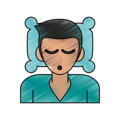 Man cartoon sleeping icon vector illustration graphic design