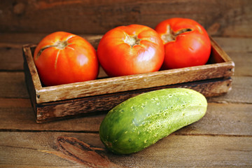 Fresh tomatoes and cucumber